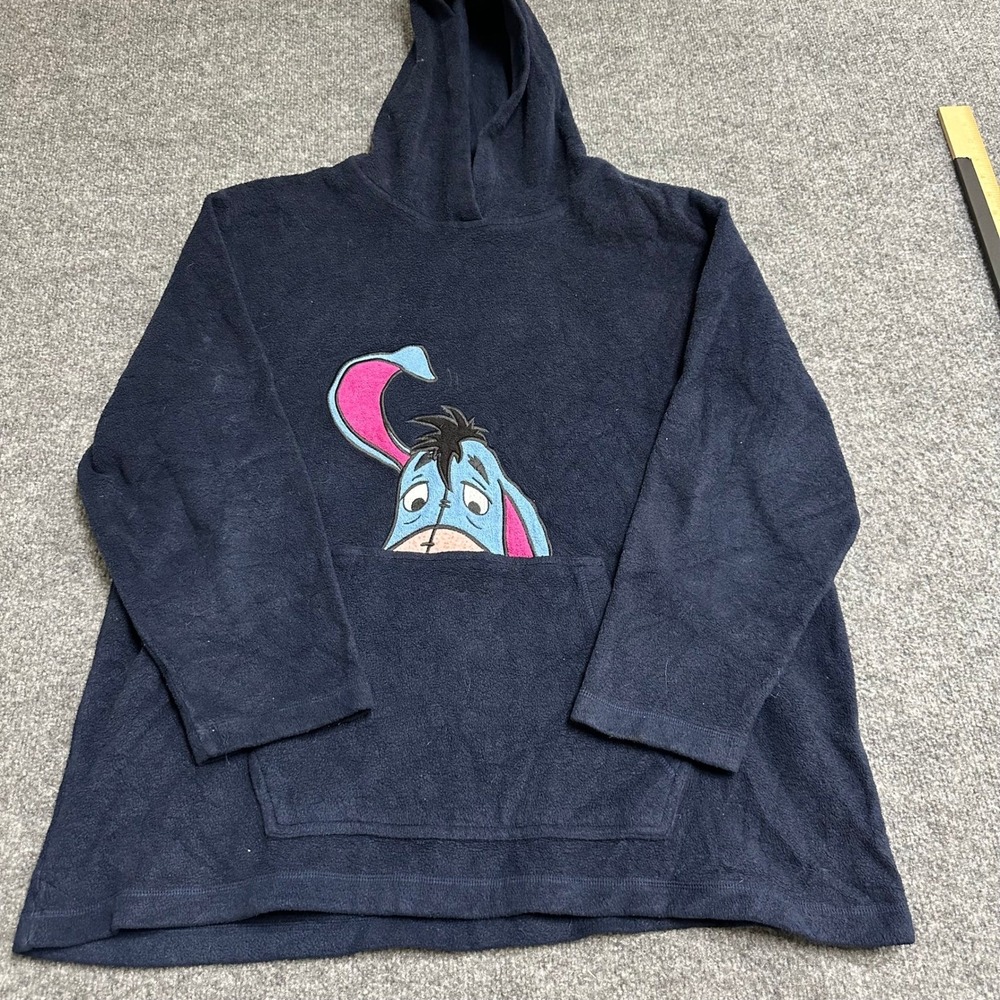 Disney Hoodie Womens Size 2X Navy Blue Eeyore Fleece Pullover Pocket Graphic